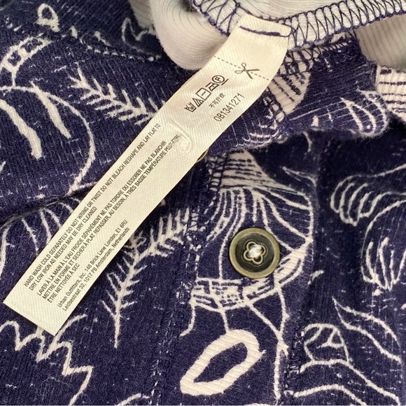 Anthropologie Adele Prost Fern Lounge Jumpsuit XL Blue Pajama One Piece - Picture 5 of 16